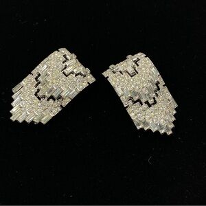 Shoe Clips Rhinestone Shiny Sparkly Chevron Motif